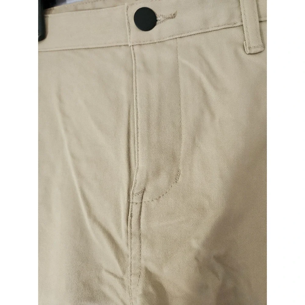 Old Navy Boys Straight Pants Beige Cotton Twill Built-In Flex Reinforced Knees